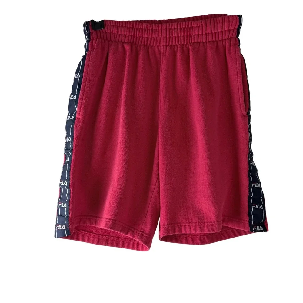 Fila Sportswear Red Taped Logo Athletic Shorts Mens‎ Small Elastic Waist